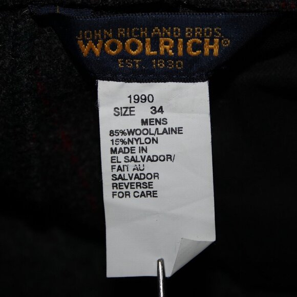 Woolrich Sz 34 x 30 Gray Black Red Plaid With Suspenders Braces Wool Nylon Pants - Picture 11 of 16